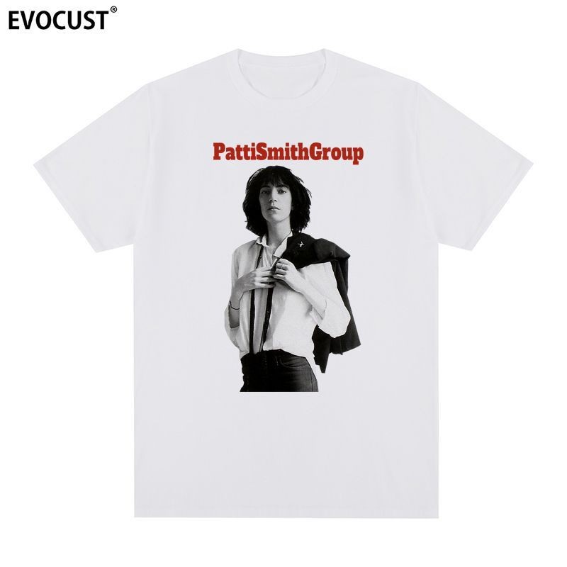 Patti Smith เพลงรวมเสื้อยืดแขนสั้นผู้ชายผู้หญิง 7080s Retro Nostalgic Letter S-3XL