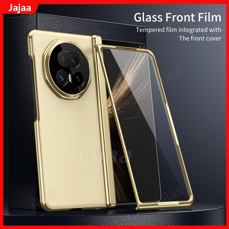 สําหรับ Honor Magic V5 V3 Vs3 5G Matte Electroplated บานพับเคสโทรศัพท์หน้าจอภายนอกฟิล์มแก้ว Hard PC กันกระแทก