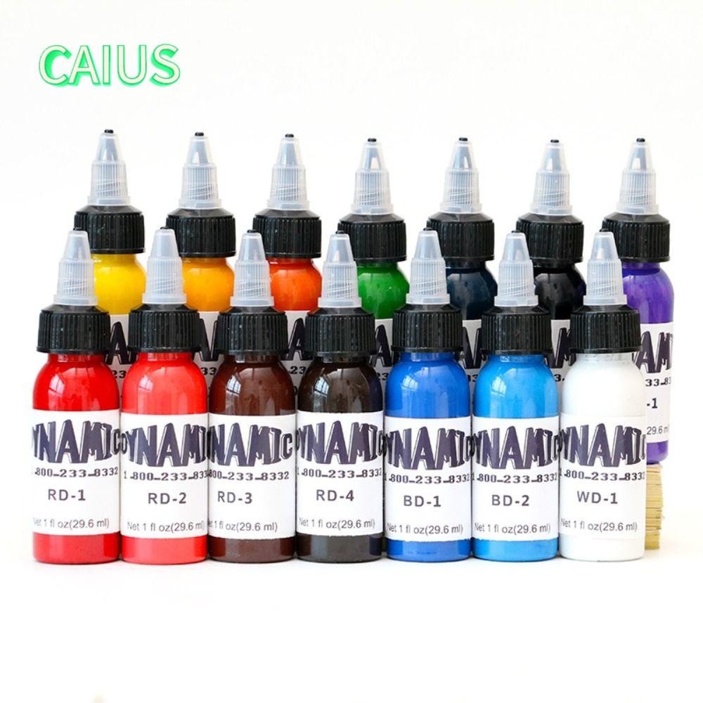 หมึกสัก Tattoo Pigment ขนาด 30ml หลากสี .WHITE BLACK BROWN PURPLE PINK RED GREEN