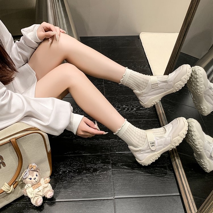 Loafer มารีเจินแบบใหม่ ดีไซน์ breathable และ anti-slip สายวีลโคร พื้นรองเท้าหนา ใส่สบาย เหมาะสำหรับนักเรียนและกิจกรรมกลางแจ้ง - รูปที่ 5