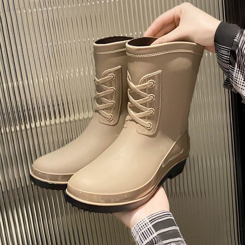 Mid-Tube Rain Boots Rainy Day Shoes Waterproof Boots Women Anti-Slip Rain Boots Womens Boutique Wome