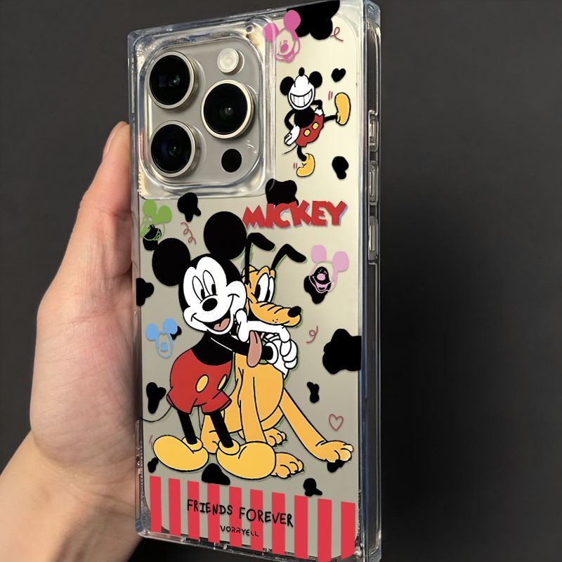 [Cube] Ice Crystal Cube Mickey Hug พลูโตเหมาะสําหรับเคสโทรศัพท์ Apple 16/15/14/13promax 12