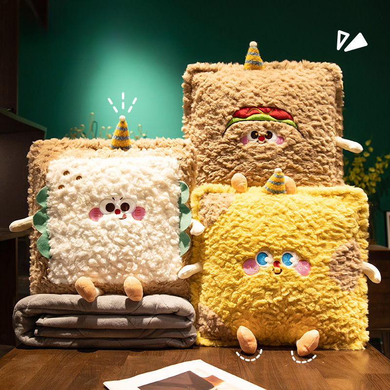 หมอนในครัวเรือน Plus ผ้านวมกํามะหยี่ Dual-ใช้ Office ผ้าห่ม Nap แบบพับได้ มัลติฟังก์ชั่นรถด้านหลัง S