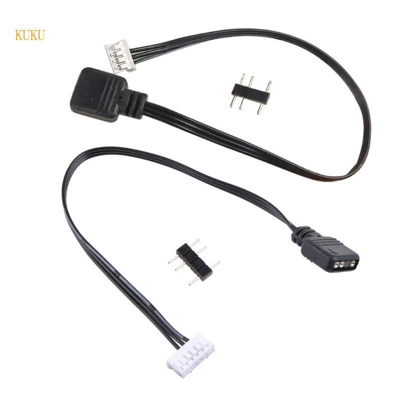 KU* 5V 3PIN ARGB Plug to 4Pin 6Pin พัดลมคอนโทรลเลอร์สายแปลงสําหรับ Coolmoon