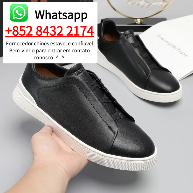 Zegna2025 รองเท้าผ้าใบแฟชั่นลําลองสําหรับผู้ชายสไตล์ใหม่รองเท้าเทนนิส