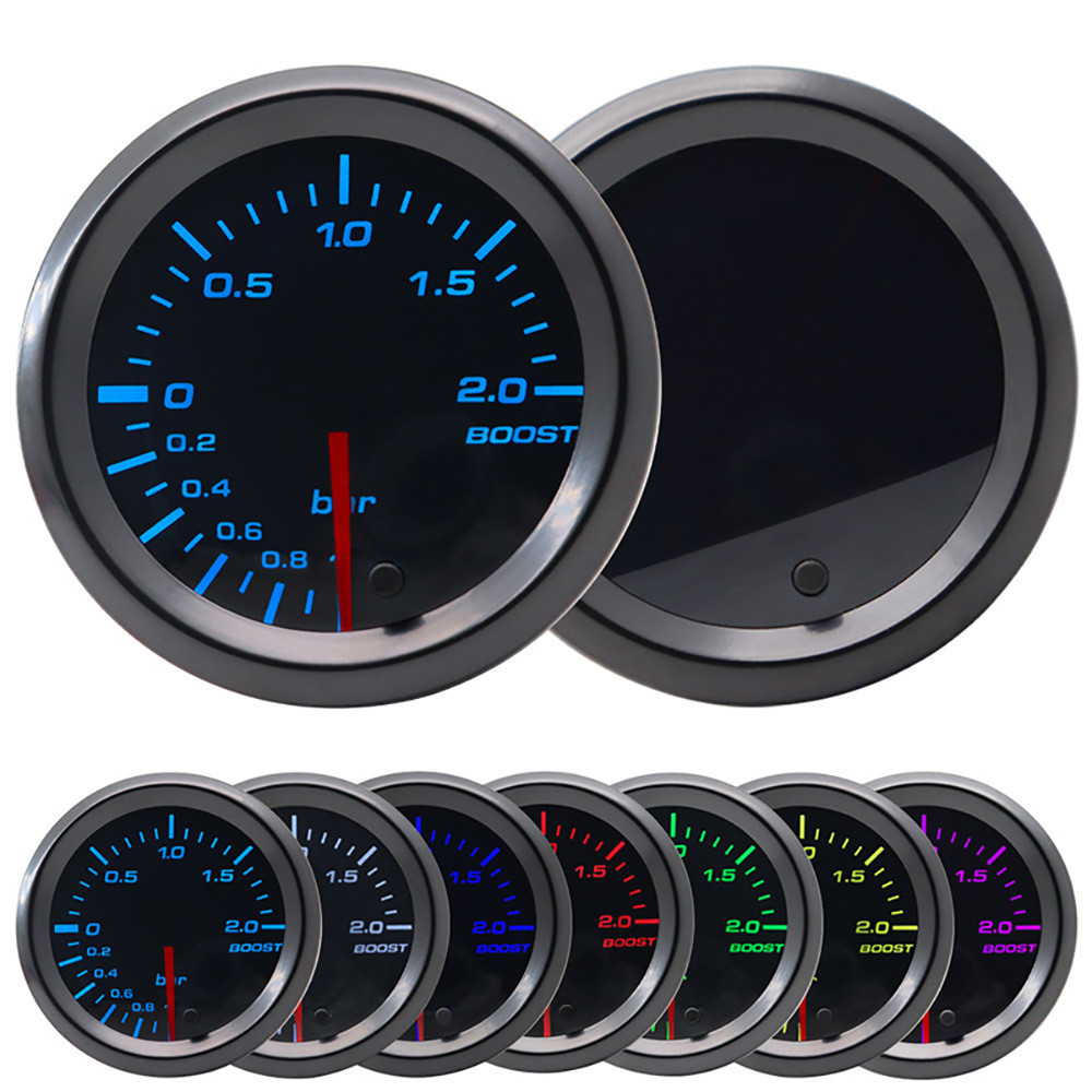 跨境爆款2英寸52mm有色墨镜七彩色可调涡轮增压表BAR单位带传感器