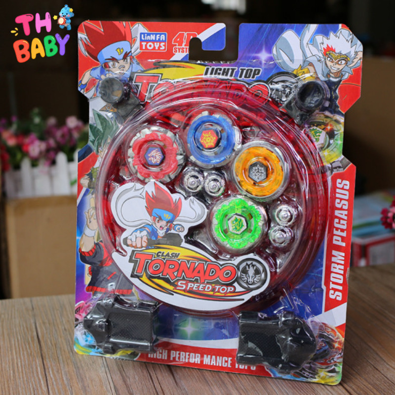 TH BABY แบบเซต ลูกข่างเบย์เบลด 4เลเยอร์ สนาม ตัวชูท สายดึง Gyro Metal รุ่น4D ของเล่นเด็ก ออโต้แบทเทิล สนามแข่ง