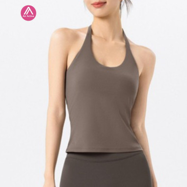 AirActive Yoga Sports Bra Fixed Pads Halter Neck Buttery Soft