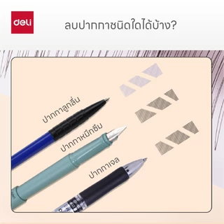 Deli ยางลบปากกา รุ่น VP196 พกพาสะดวก ลบแล้วไม่ทำลายกระดาษ ( คละสี / จำหน่าย 1 ชิ้น )