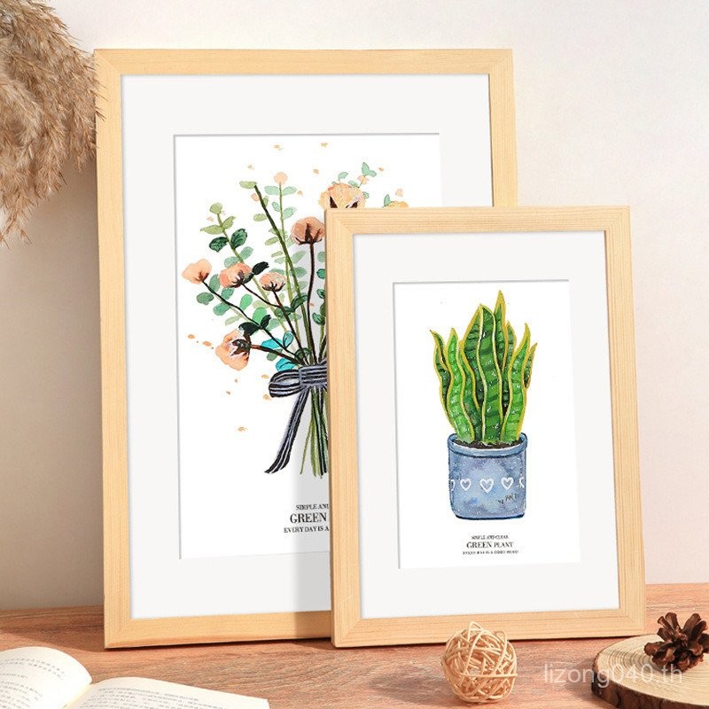 แขวนผนังกรอบรูปโปสเตอร์ 4k ขนาดใหญ่ a3 เด็ก 8k เปิดติดตั้ง Nordic Log ปริศนากรอบด้านนอกกรอบรูป N9LZ