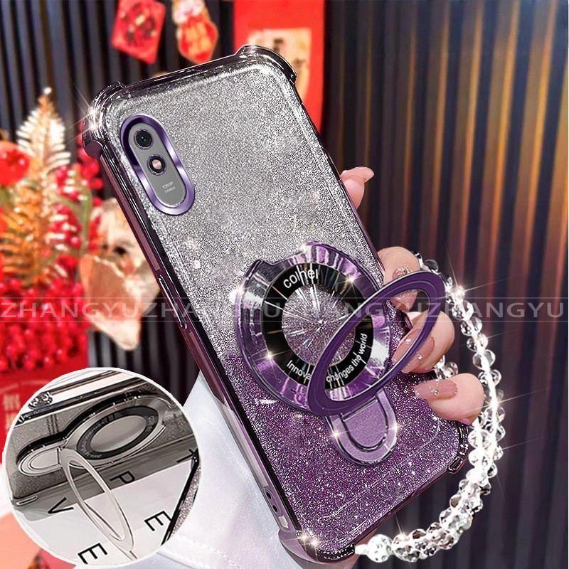 สําหรับ Redmi 9 9A 9T 9C 10A 10C 12C เคสโทรศัพท์ U-รูปไร้สายชาร์จวงเล็บสี่มุม anti drop สร้อยข้อมือเปลือกนิ่มโปร่งใส 014 ราคา ถูกที่สุด ดีลบีเคเค แกลเลอรีภาพที่ 3