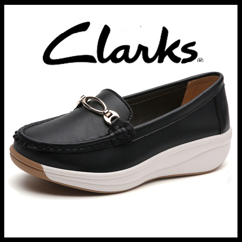 Ready STOCK รองเท้าผู้หญิง รองเท้าหนังลําลองผู้หญิง Clarks_ สุภาพสตรีรองเท้า Boat Shoes Flat Shoes ผ