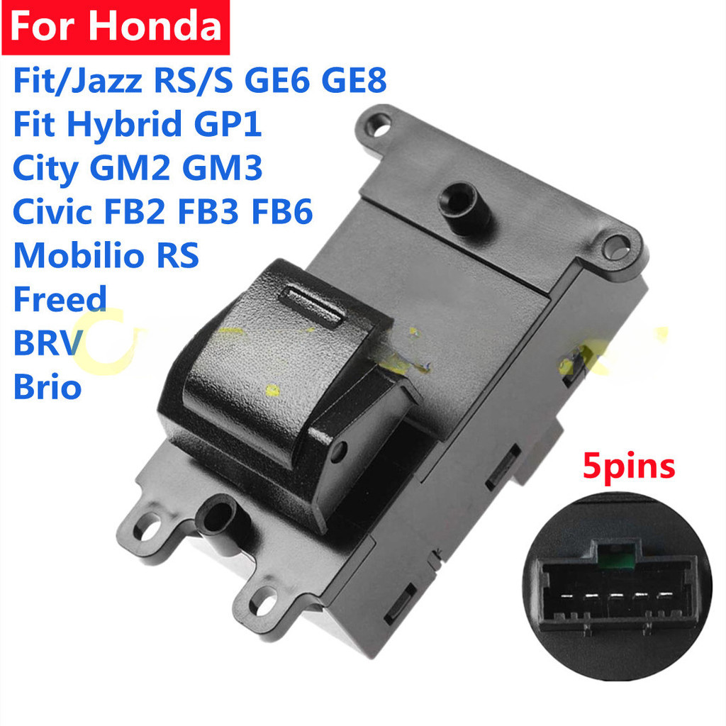 ผู้โดยสาร/ด้านหลังซ้าย/ด้านหลังขวาเดี่ยวสวิทช์กระจกสําหรับ Honda Fit/ Jazz RS/S GE6 GE8 Fit Hybrid G