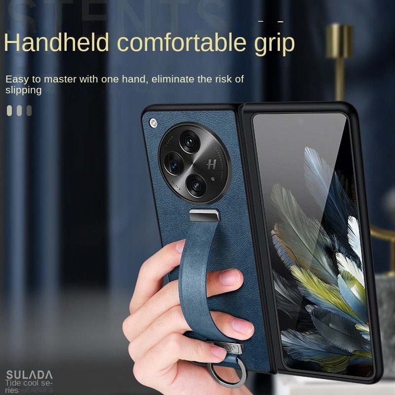 สําหรับ OPPO Find N3 สําหรับ magic Vs V2 หรูหราปกหนังสายรัดข้อมือแบบพกพาสายคล้องมือ Kickstand แหวนโล