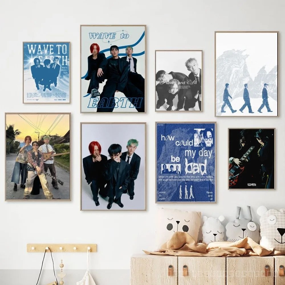 Wave To Earth โปสเตอร์โปสเตอร์กระดาษคราฟท์ Vintage โปสเตอร์ Wall Art ภาพวาด Study Aesthetic Art ขนาดเล็กสติ๊กเกอร์ติดผนัง