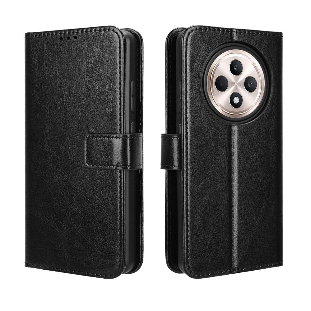 สําหรับ OPPO Reno 12F 5G ปลอกหนัง PU Stand Holder OPPO Reno12 F 5G CPH2637 พลิกเคสโทรศัพท์แม่เหล็กพับหนังเกราะป้องกัน