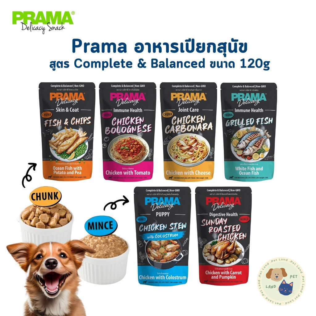 Prama อาหารเปียกสุนัข สูตร Complete and Balanced ขนาด 120 กรัม
