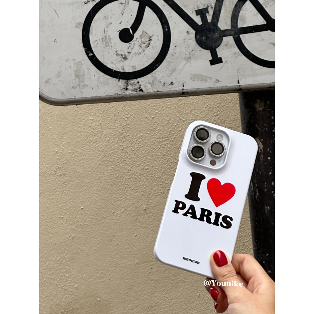 เกาหลี Ins สไตล์ศิลปะเฉพาะเรียบง่ายภาษาอังกฤษ I Love Paris เหมาะสําหรับ iPhone 15promax/14pro Apple 13/12/11 เคสโทรศัพท์เคสป้องกันป้องกันการตก