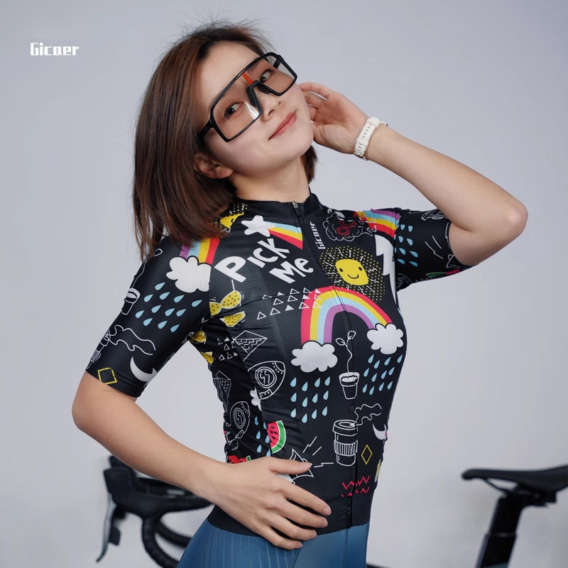 Powerband Original เสื้อเจอร์ซีย์นักปั่นสําหรับผู้หญิง Gicaer เสื้อจักรยานคุณภาพสูงน้ําหนักเบา