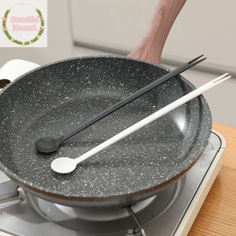 Beautifulhomea Kitchen g Spoon Long Handle Milk Coffee Stirring Stick Fruit Fork Tool VN