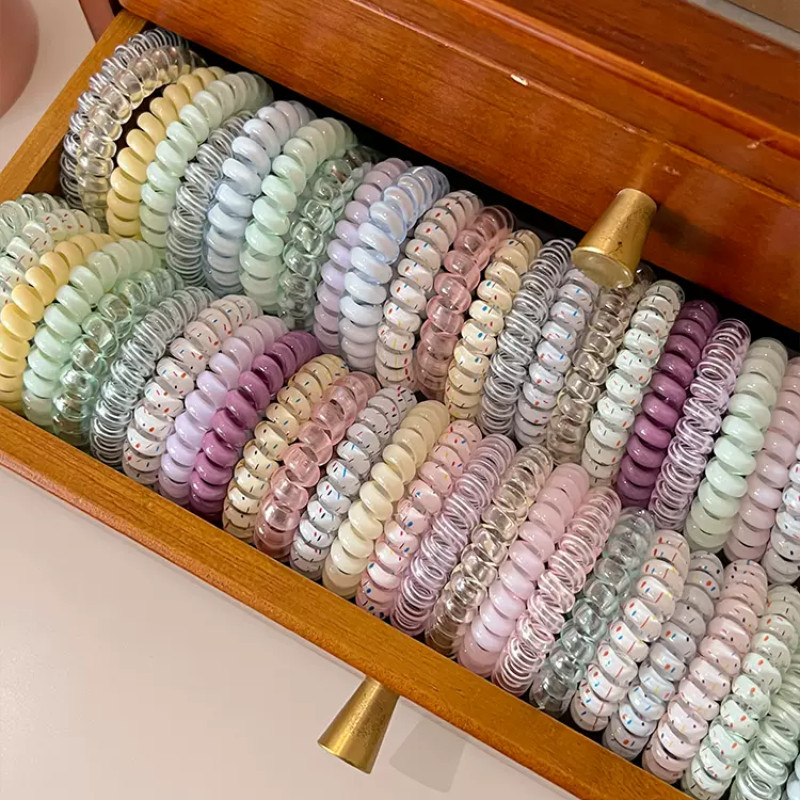 2024 ใหม่เกลียวผม Tie ชุดผู้หญิงผมหางม้ายางรัดผมยืดหยุ่น Traceless หัวเชือก Headpiece
