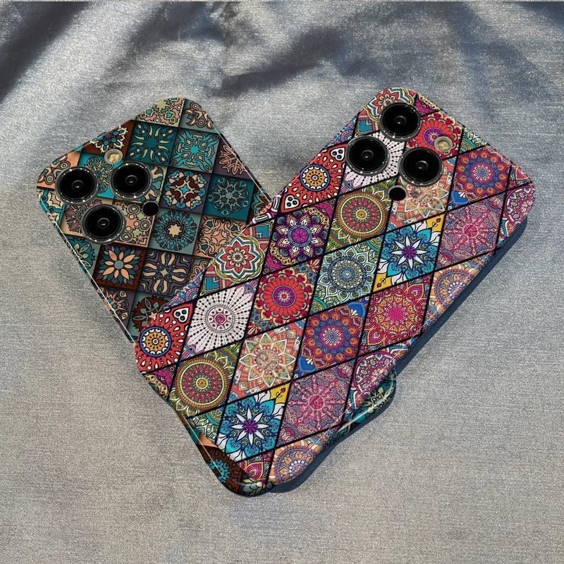Totem Checkerboard QJYS เคสโทรศัพท์เหมาะสําหรับ IPhone 13 14 15 ProMax 14 15 PLUS 11 12 PRO 7 8plus XXS XR XSMAX SE เหมาะสําหรับฟิล์มกรณี Hard Case Shock-proof PC วัสดุกรณี YASW