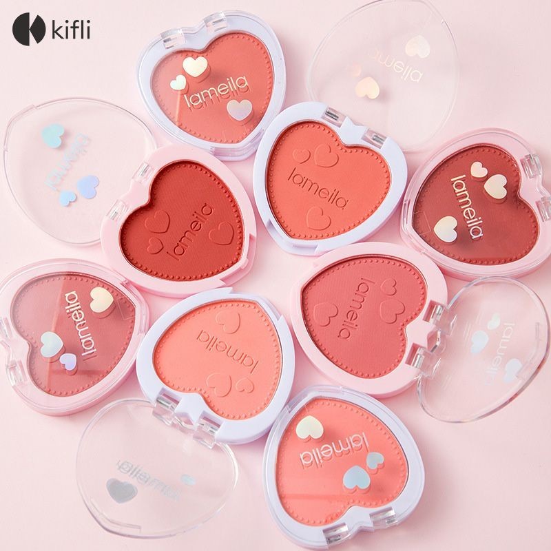 【kifli1】LAMEILA บลัชออน บลัชออนโทนส้ม บรัชออนทาแก้ม ชมพูพีช ส้มพีช เนื้อดี สีสวย ติดทน เลือกได้ 4 สี-KI