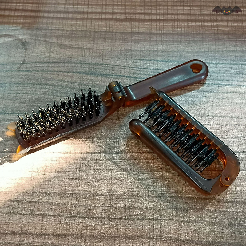 [วิชาพลศึกษา] หูหมูป่าขนแปรงแปรงผมสีเหลืองอําพันพับแบบพกพาหวีพ็อกเก็ตพับเดินทางนวดเครื่องมือจัดแต่งทรงผมร้านผู้หญิงของขวัญใหม่ ไทย - รูปที่ 6