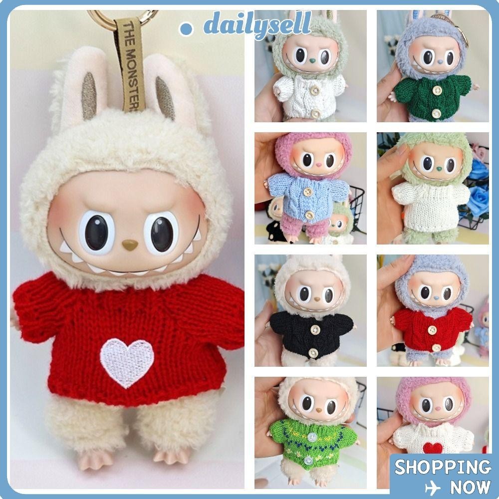 Daily Labubu เสื้อกันหนาว, เปลี่ยนถัก Labubu สวมใส่, อุปกรณ์เสริมหลายสไตล์ DIY Hand-made ตุ๊กตาเสื้อผ้าเด็กของเล่น