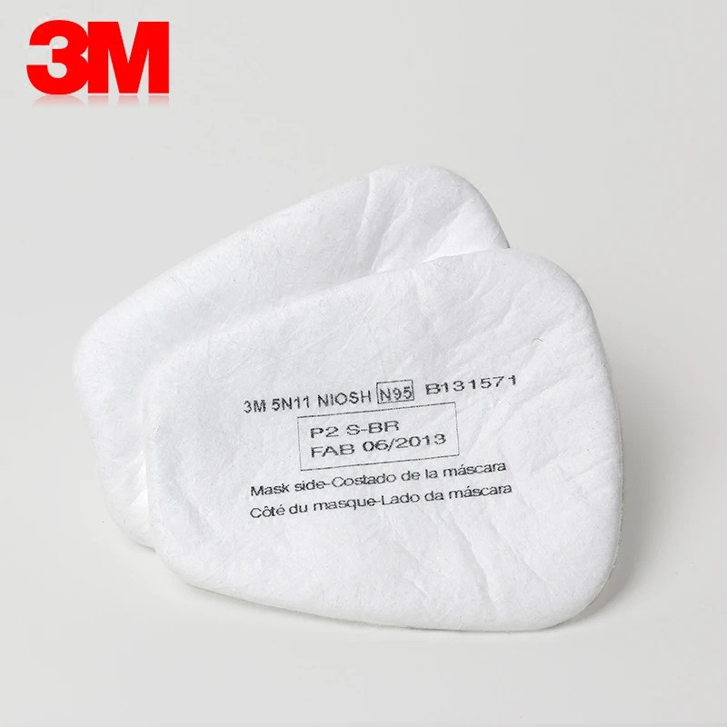 10pcs 3M 5N11 ป้องกันฝุ่นผ้าฝ้ายกรองเปลี่ยนสําหรับ 6200/7502/6800 เคมี Respirator หน้ากากแก๊สพ่นภาพว
