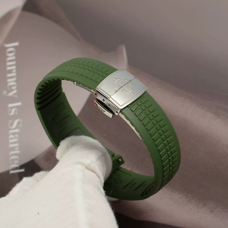 21 มม.สายนาฬิกาซิลิโคนสําหรับ Patek 5164A 5167A AQUANAUT Philippe สาย PP นาฬิกานุ่มพร้อมหมุดเหล็ก