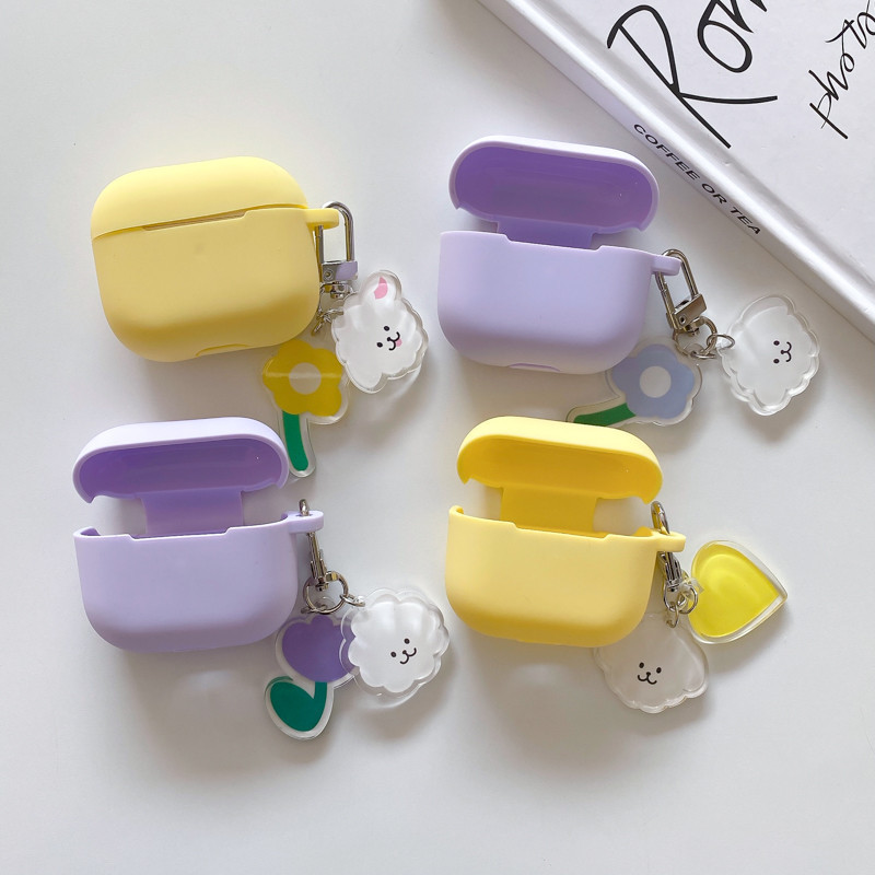 สําหรับ Samsung Galaxy Buds 3/3 Pro กรณีหมีน่ารัก/จุกนมดอกไม้จี้หูฟังซิลิโคนฝาครอบ Fundas สําหรับ Ga