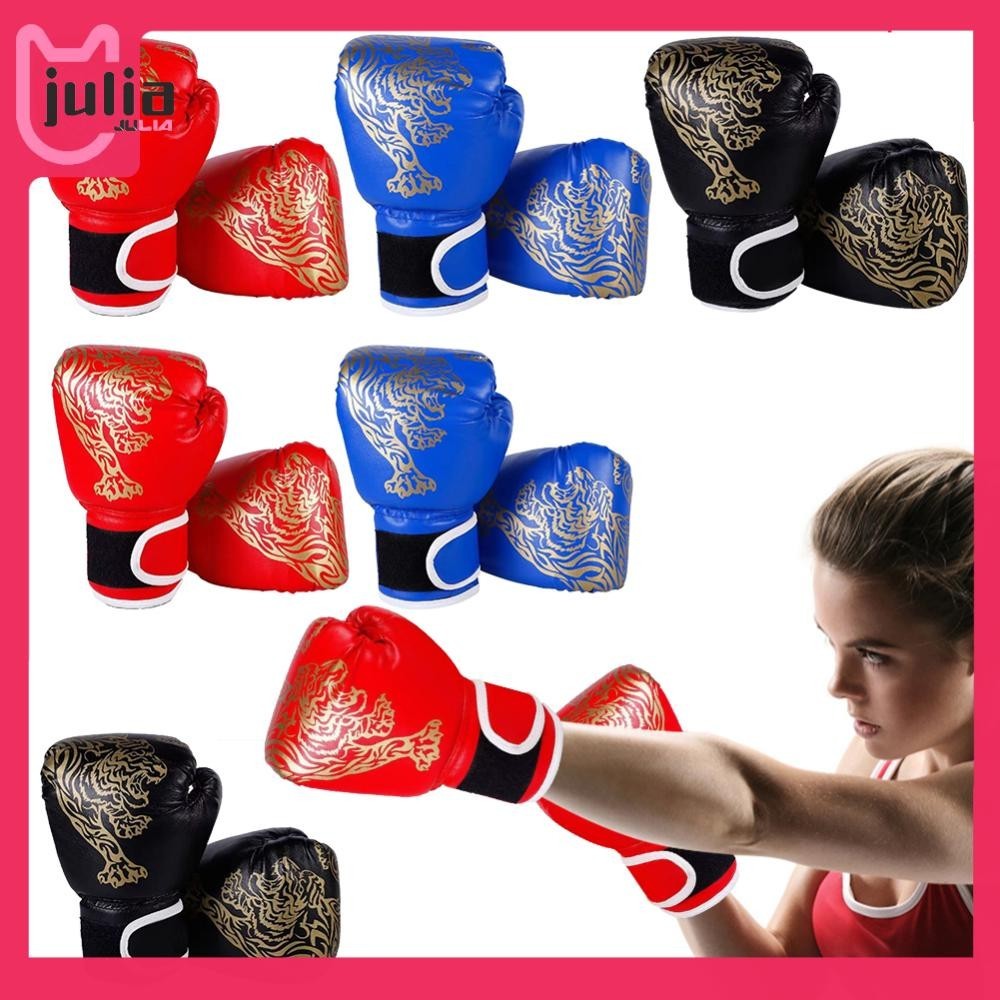 [Julia1.th] นวมชกมวยหนัง PU ระบายอากาศต่อสู้เทควันโด Mitts สําหรับเด็กผู้ใหญ่