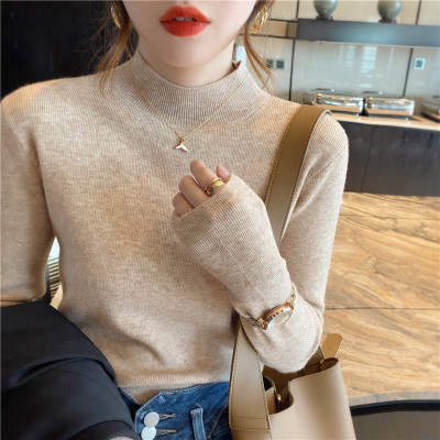 เสื้อถักผู้หญิง คอเต่าครึ่งตัว ใส่เป็นชั้นใน ใส่แฟชั่นฤดูใบไม้ร่วงและฤดูหนาว