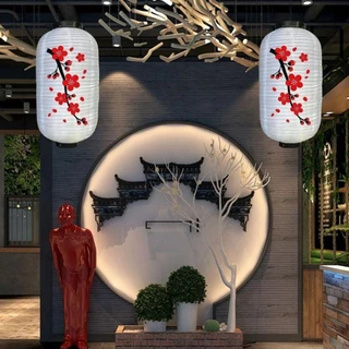 🏮โคมแดง โคมไฟประดับ โคมญี่ปุ่น ดอกพลัม 10นิ้ว สำหรับตกแต่งร้านอาหาร ตกแต่งอิซากายะ