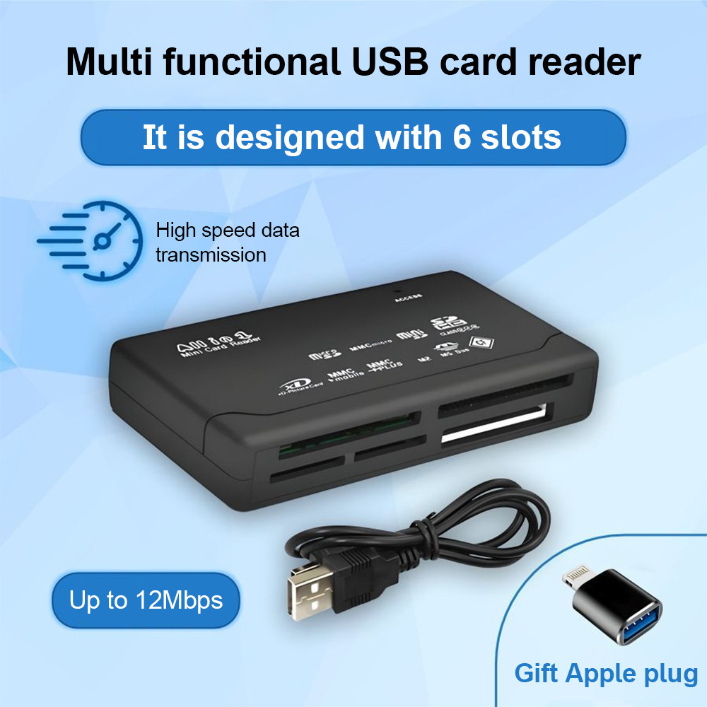 G 6 In 1 USB Card Reader Memory Stick Card Reader อะแดปเตอร์การ์ดหน่วยความจํา USB Type-C IP พร้อมสาย