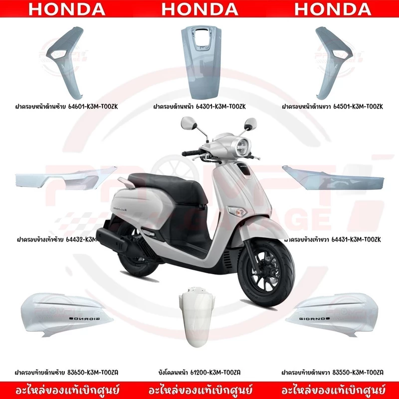 ชุดสี HONDA GIORNO125 ปี2024 (สีขาว) แท้ศูนย์