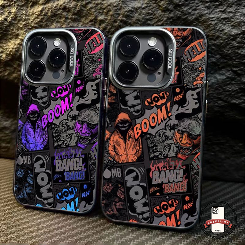 เท่การ์ตูนสีดำมนุษย์ชุบหรูสำหรับ Samsung A15 A11 A03s A03 A50s A05 A53 A03 A24 A54 A14 A30s A04s A34 A55 A32