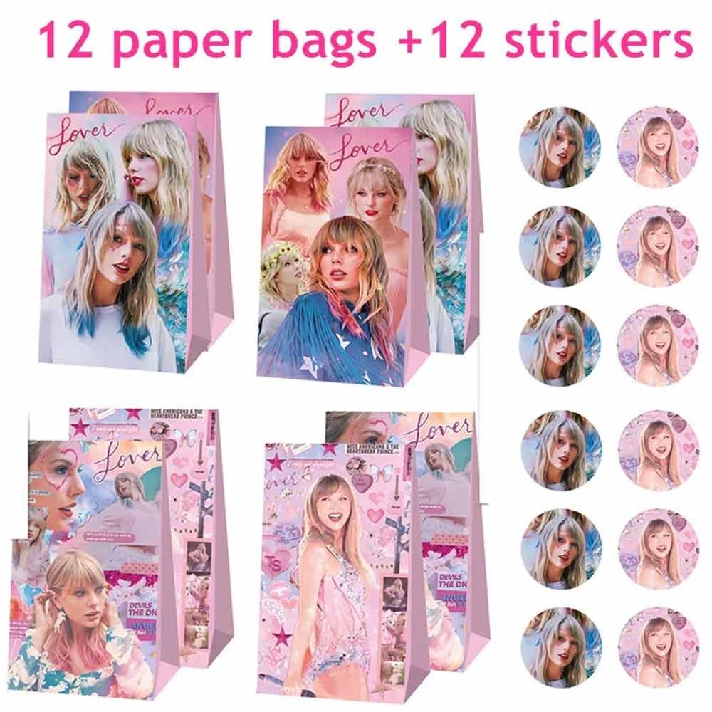 Taylor Swift Gift Bag Party Theme Paper Bag Pink Candy Bag Birthday Party Decoration