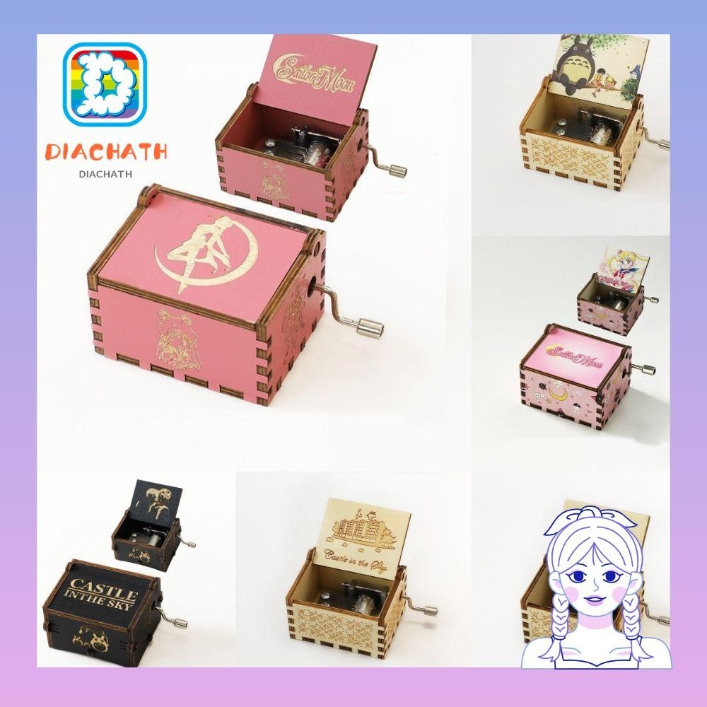กล่องดนตรีแกะสลัก ศักดิ์สิทธิ์ งานฝีมือมือหมุน กล่องดนตรีไม้ ของขวัญคลาสสิกวันเกิด ของตกแต่งบ้านแฟชั่น