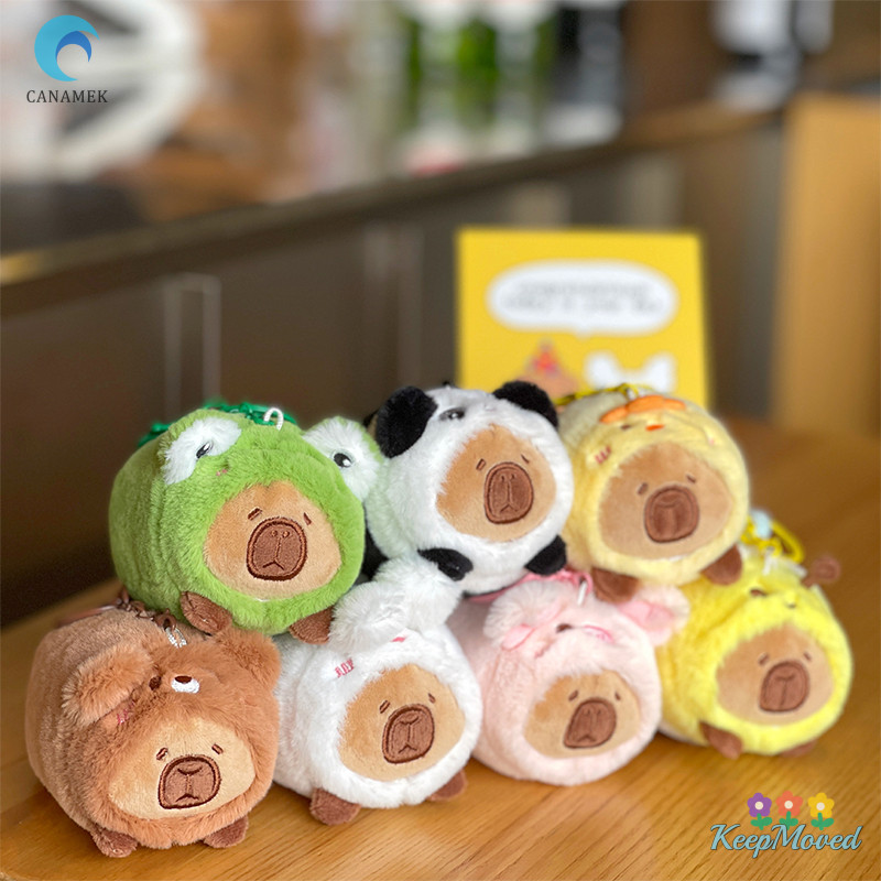 Keepmoving การ์ตูนสร้างสรรค์ท่าทางโกหก Capybara ของเล่นตุ๊กตาพวงกุญแจตุ๊กตาน่ารักกระเป๋าเครื่องประดับ Key Case ตกแต่งของขวัญวันเกิดอุปกรณ์เสริมใหม่