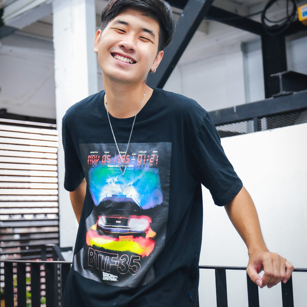 Universal Studios Men Back To The Future T-Shirt - เสื้อยืดผู้ชายยูนิเวอร์แซล สตูดิโอ สินค้าลิขสิทธ์