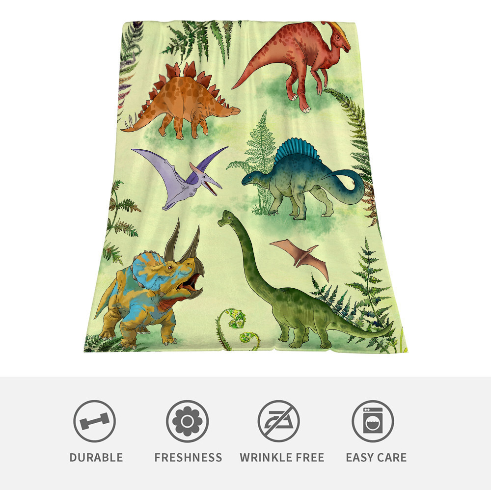 ผ้าห่มไดโนเสาร์ ไทรันโนซอรัส เร็กซ์ สำหรับเด็ก มอบความอบอุ่นให้เตียงและโซฟา ในทุกฤดูกาล - รูปที่ 3