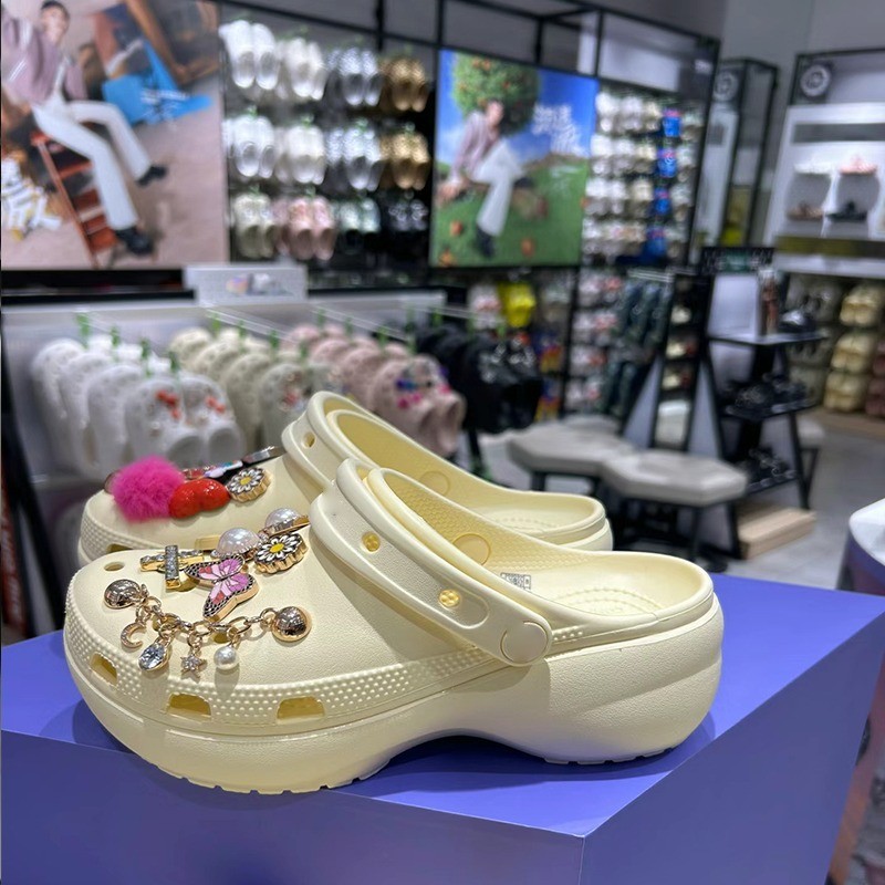 รองเท้า cross แท้  Platform Clog 4.1cm ร้องเท้าหัวโต กันลื่นรองเท้า#206750