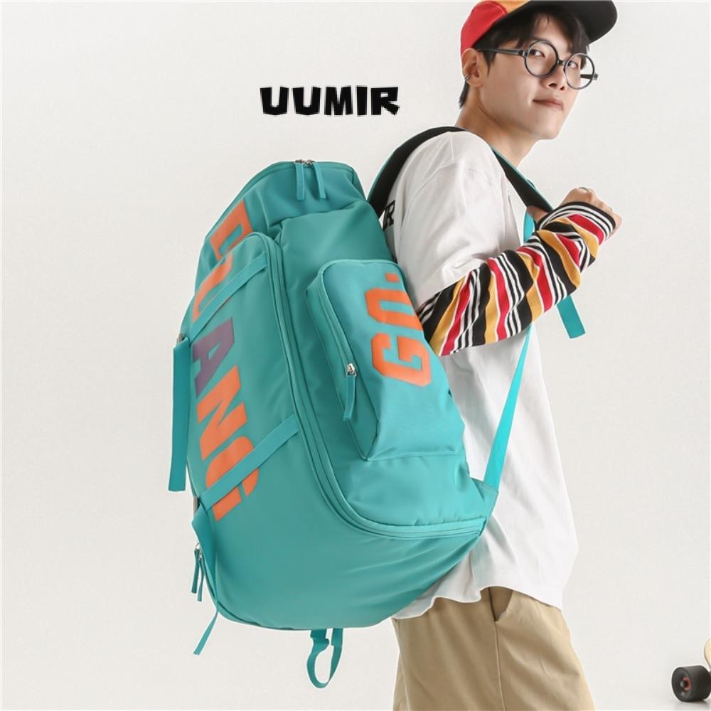 UUMIR กระเป๋าเป้สะพายหลังวิทยาลัยกระเป๋าเป้สะพายหลังถนนจดหมายอินเทรนด์ความจุขนาดใหญ่ผ้าแฟชั่นกระเป๋าหนังสือเดินทางกันน้ําเย็น