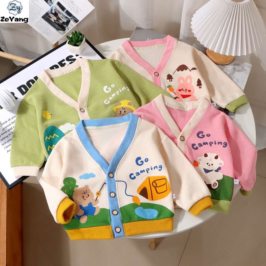 [ซี่] 65-145เซนติเมตรพร้อมสต็อกเด็กคอวีเสื้อกันหนาวผ้าฝ้ายคาร์ดิแกนสบายๆน่ารักตลกแจ็คเก็ตฤดูใบไม้ร่วงฤดูหนาวเด็กการ์ตูน จุดต่ําสุด เสื้อที่เรียบง่ายทุกการแข่งขันด้านบนฤดูใบไม้ร่วงเสื้อผ้าที่อบอุ่นเวอร์ชั่นเกาหลีเ