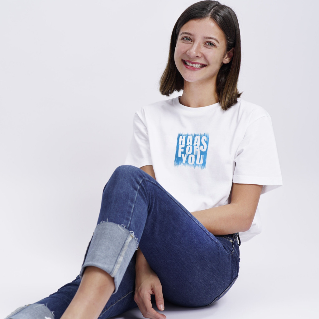 2024 haas : เสื้อยืด haas unisex รุ่น haas for you รหัส SBSK2714แฟชั่น