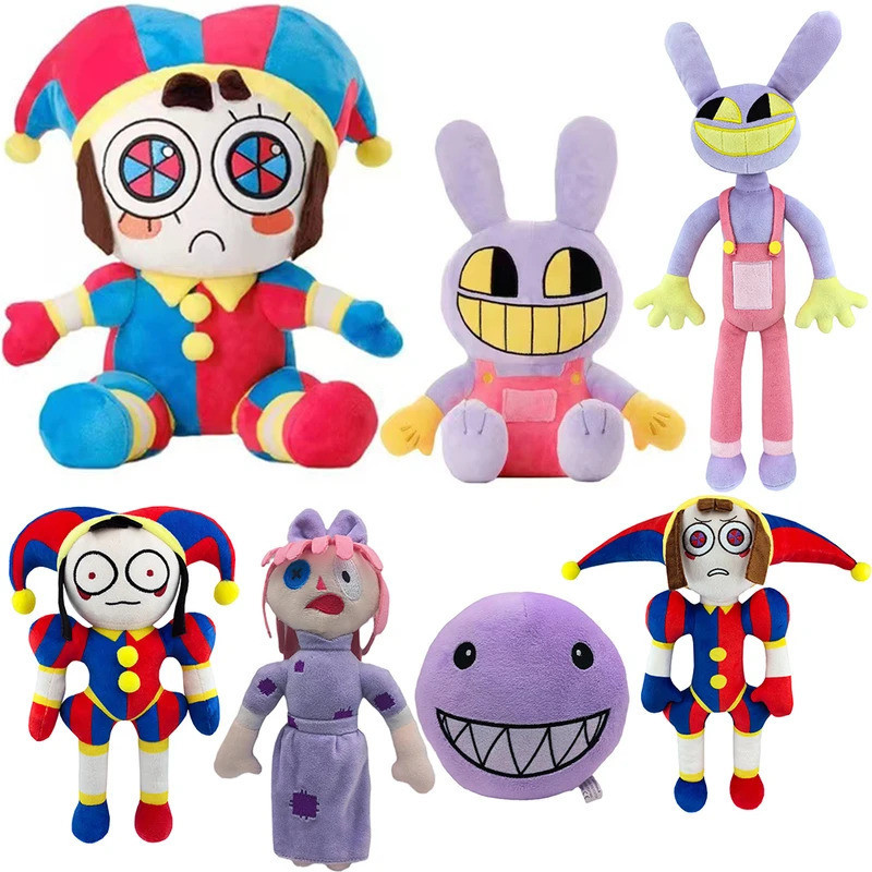 The Amazing Digital Circus Pomni Jax ของเล่นตุ๊กตาอะนิเมะโรงละครน่ารักตุ๊กตากระต่ายยัดไส้การ์ตูนตัวตลกคริสต์มาสของขวัญเด็ก