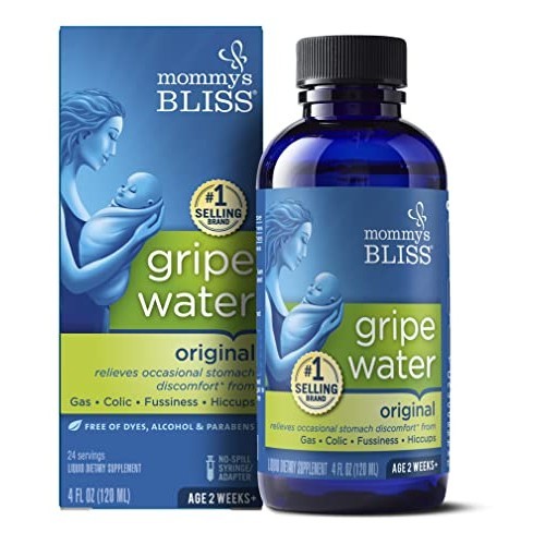 Mommys Bliss Gripe Water Original 4 Fl Oz - Infant Gas & Colic Relief 2 สัปดาห์+ (แพ็ค 1 ชิ้น)