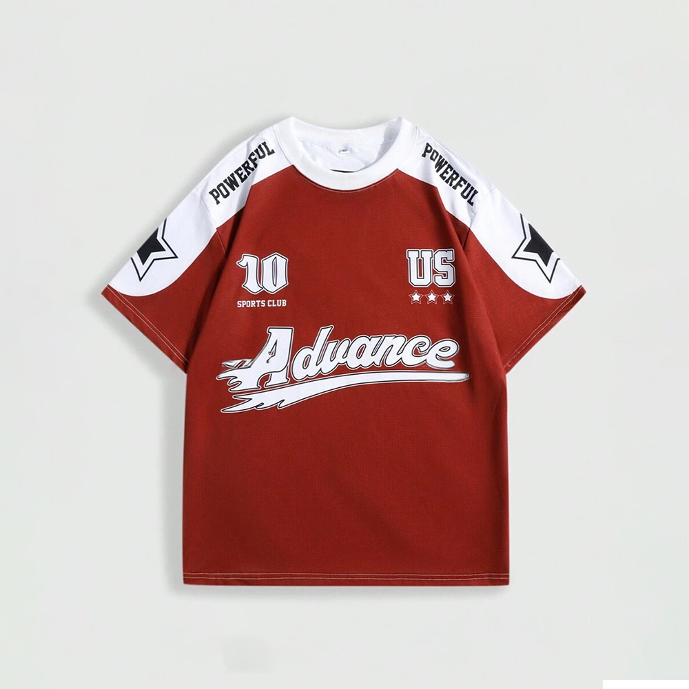 ฤดูร้อนใหม่เกาหลีแนวโน้มแขนสั้นผู้ชายลูกเรือคอเสื้อยืดหลวมผู้ชายขนาดใหญ่สบายๆด้านบน อัลฟ่าตัวเลขพิมพ์ผู้ชายกีฬาเสื้อยืด